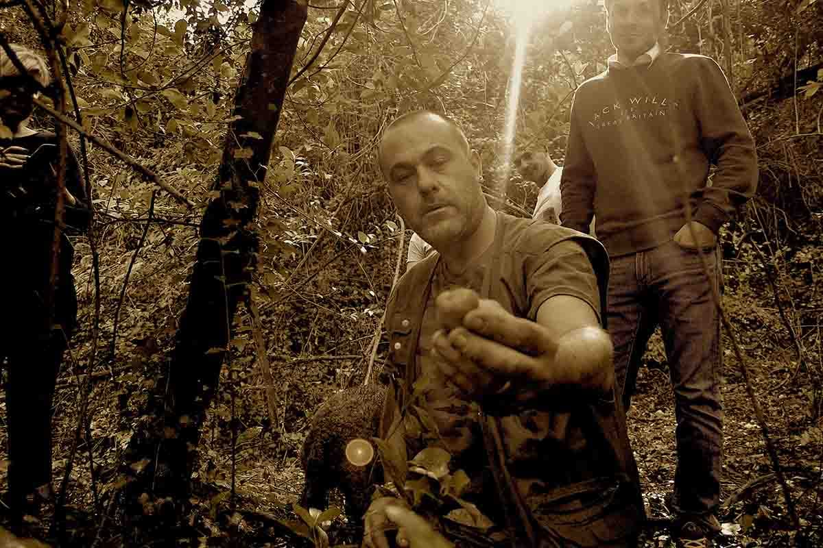Truffle hunters in the Tuscan woods