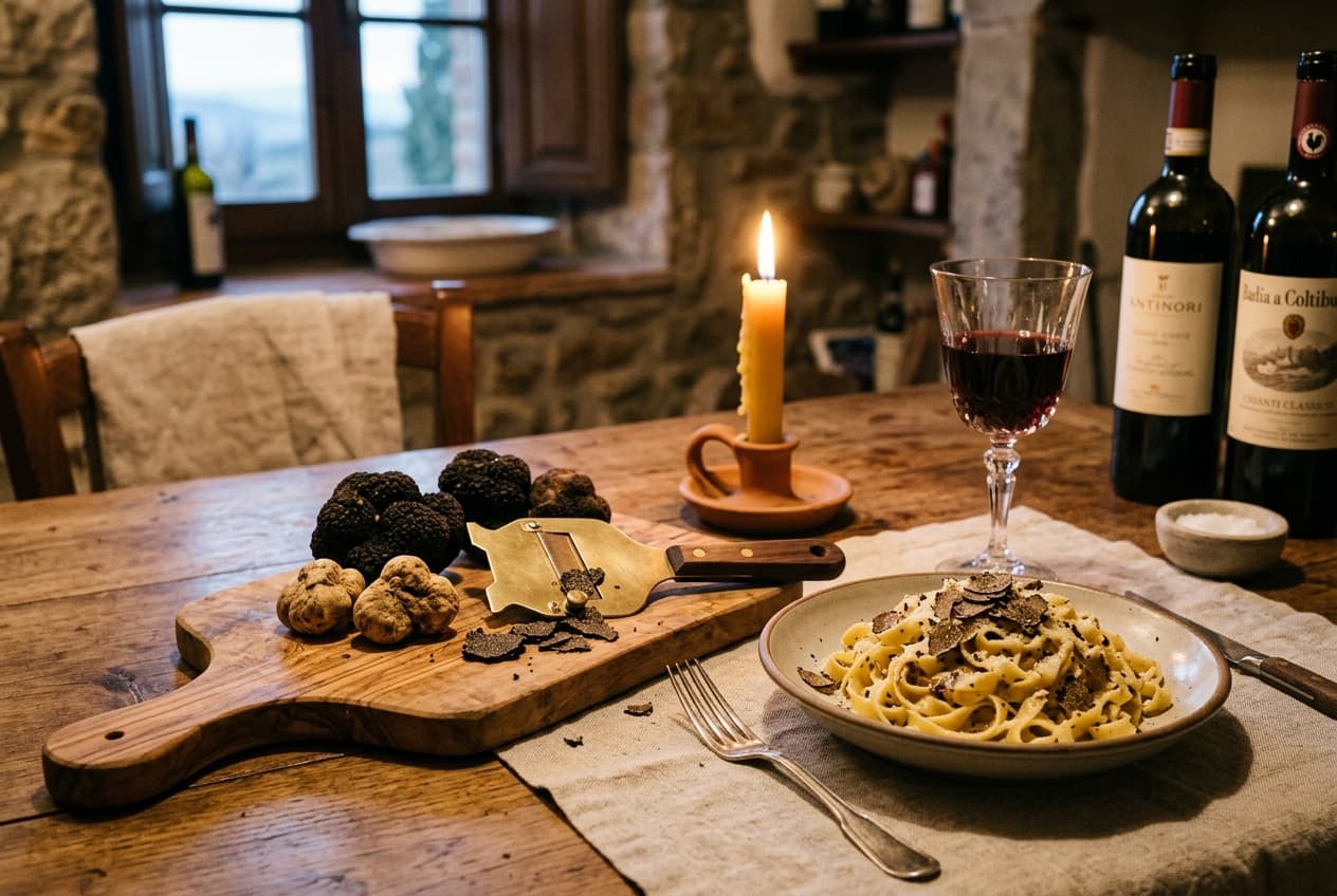 Fresh truffles harvested in the Tuscan woods