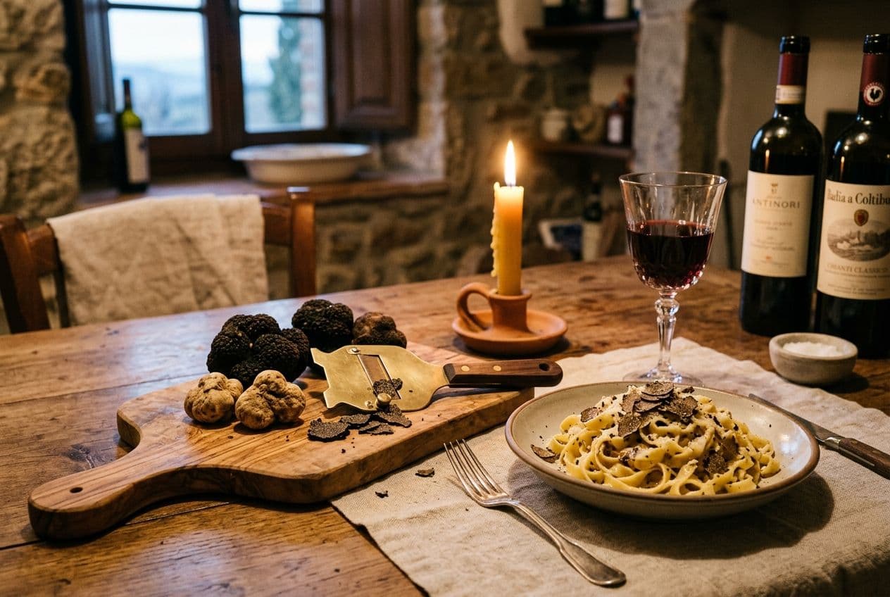 Fresh truffles harvested in the Tuscan woods